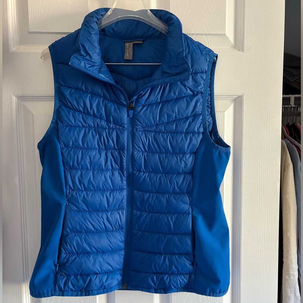 Sweaty Betty Blue Quilted Running Vest / Gilet Size L Lightweight Athletic